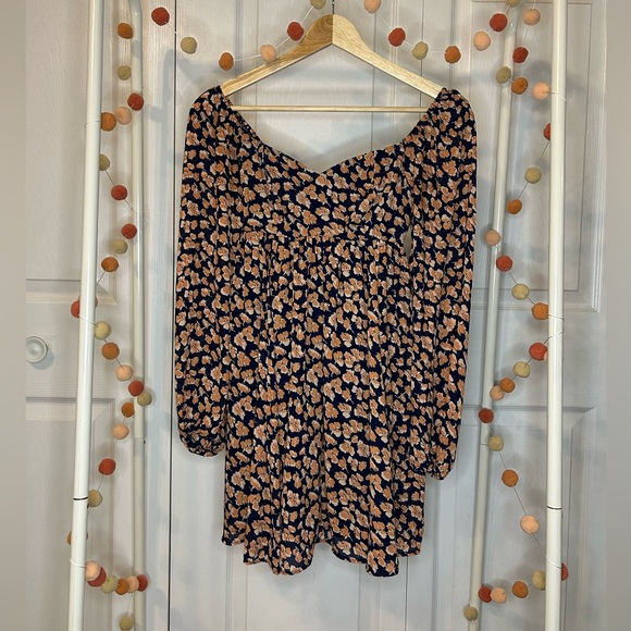 🫎ABERCROMBIE Long Sleeve Babydoll Mini Dress in Floral Print - Picture 7 of 11